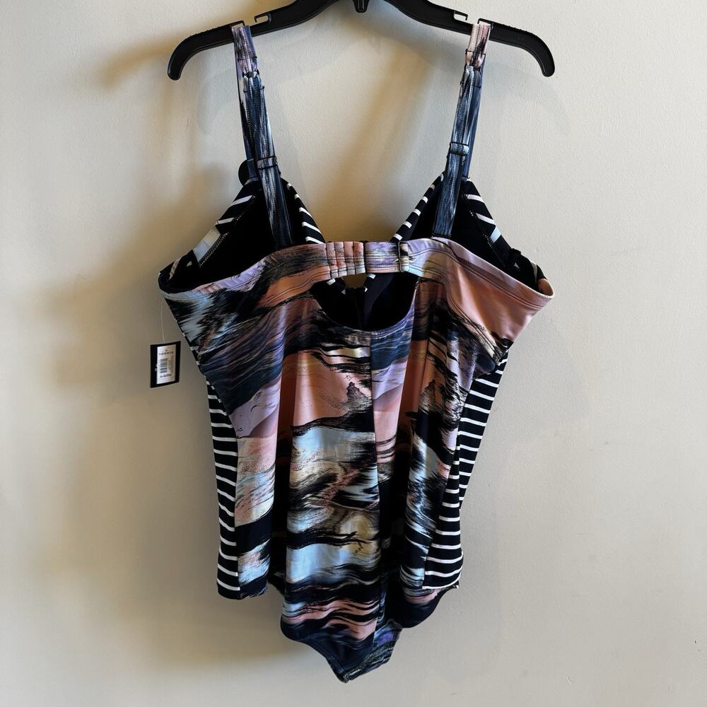 NWT Torrid 4 D/DD Womens 26 4X Slim Fix Underwire One Piece Swimsuit Shoreline - Picture 7 of 16